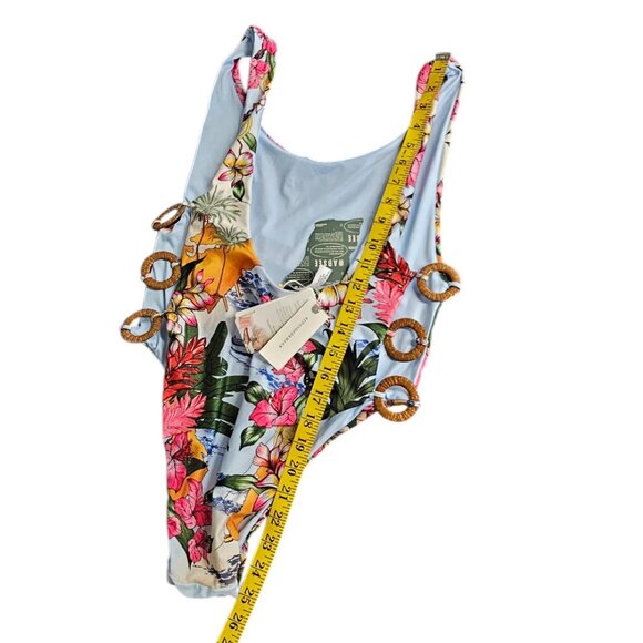 Agua Bendita Tribeca Ventura One-Piece Swimsuit, Scoop Back, Floral, Size Large - Picture 4 of 10